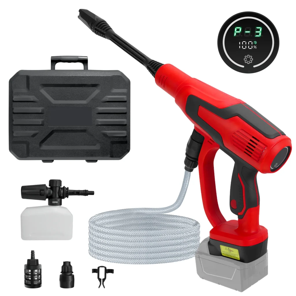 מכונת שטיפה בלחץ ניידת נטענת, ניידת, ידנית, תואם Milwaukee – 18V, 653PSI, Milwaukee