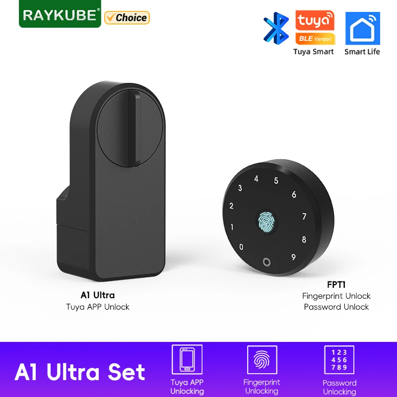 מנעול דיגיטלי חכם RAYKUBE A1 Ultra עם טביעת אצבע