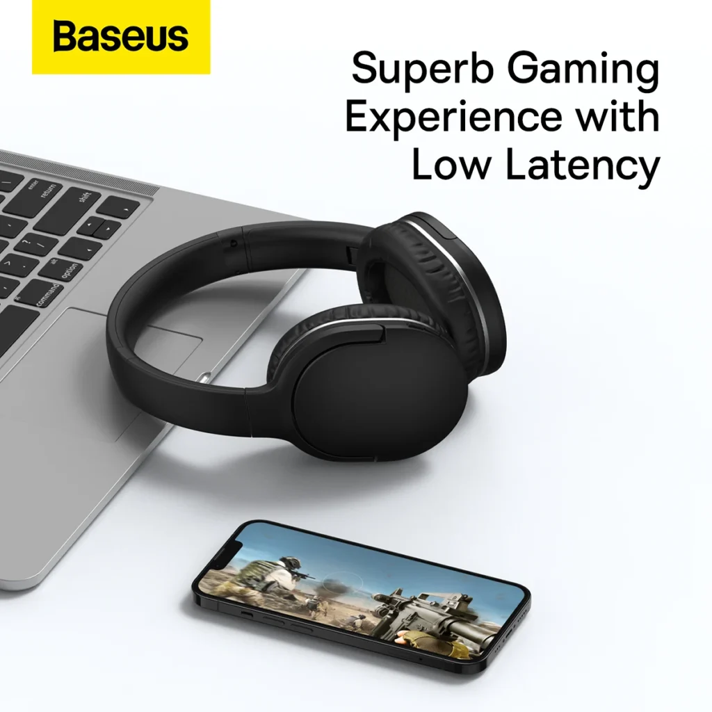 Baseus אוזניות אלחוטיות Bluetooth 5.3 לגיימינג וספורט