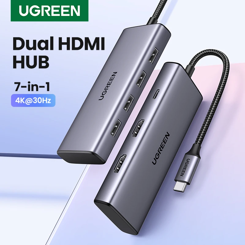 UGREEN רכזת USB HDMI 4K PD 100W למחשבים ניידים