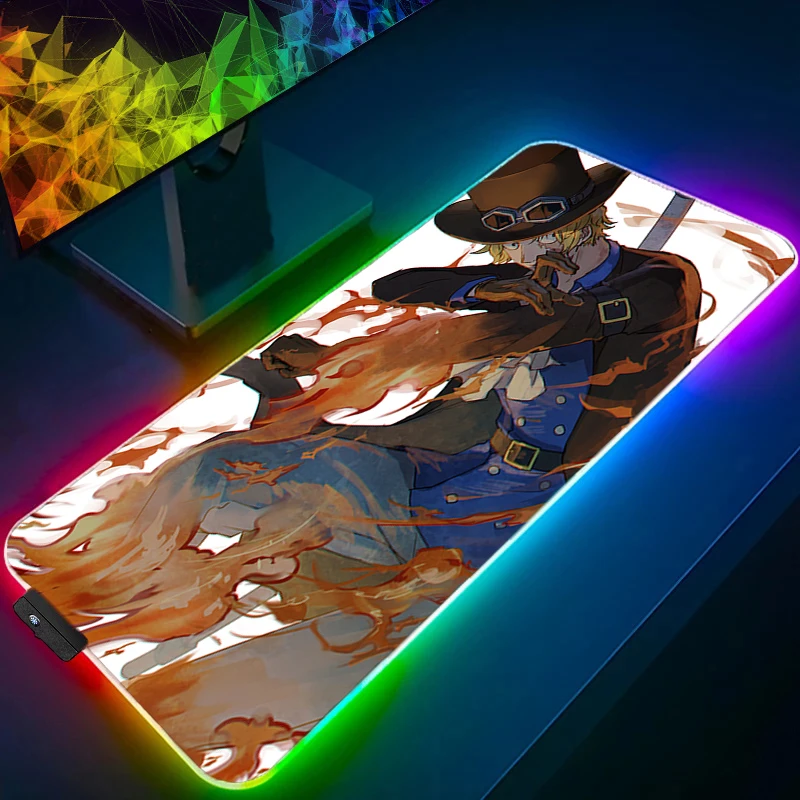 משטח גיימינג RGB עם תאורת LED למקלדת ועכבר