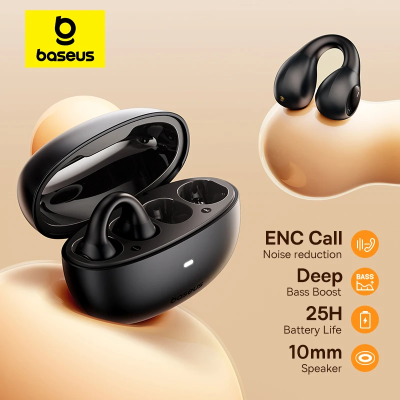 Baseus אוזניות Open-Ear אלחוטיות Bluetooth 5.3