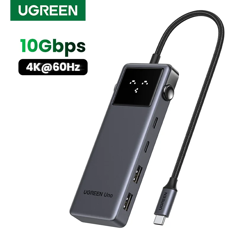 UGREEN רכזת USB-C מקיפה 6-in-1 לחיבור מסכים ונתונים