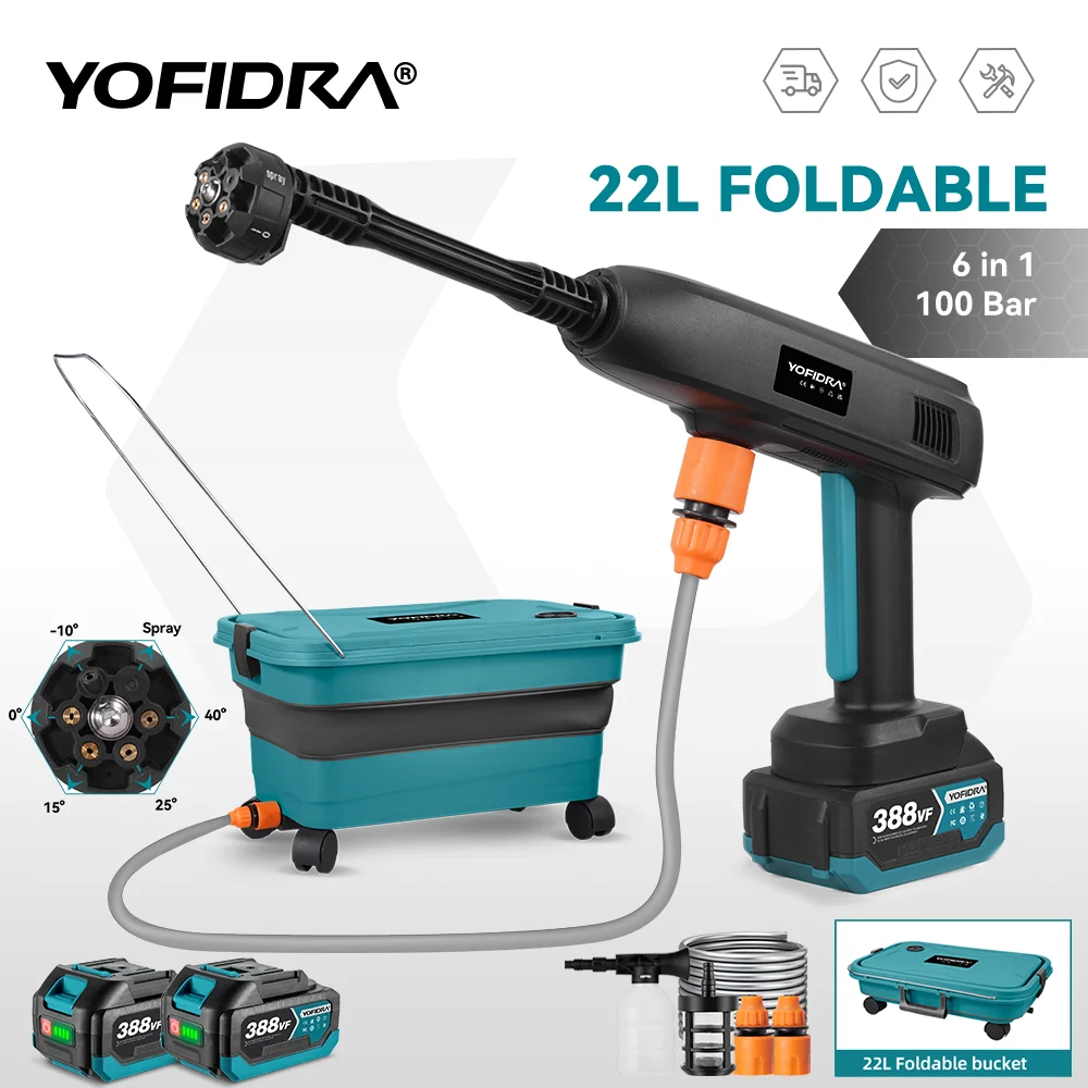 מכונת שטיפה בלחץ ניידת ניידת, בלחץ גבוה, תואם Makita – 18V, Makita