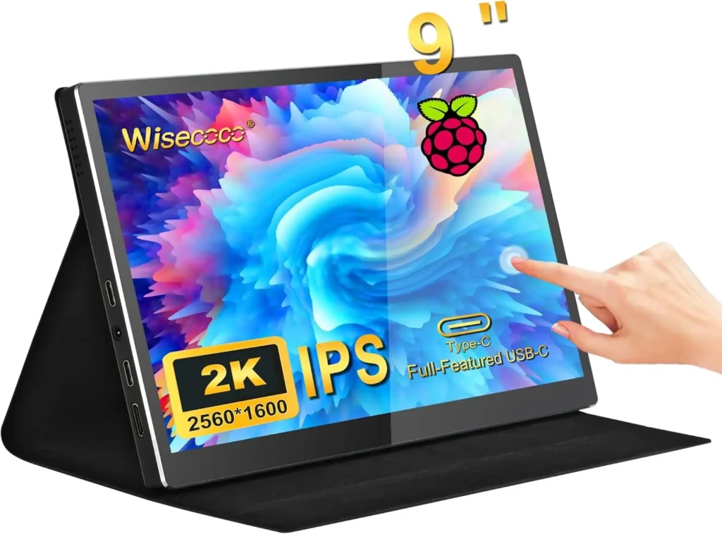 מסך נייד 9 אינץ' 2K עם חיבור USB-C ו-HDMI