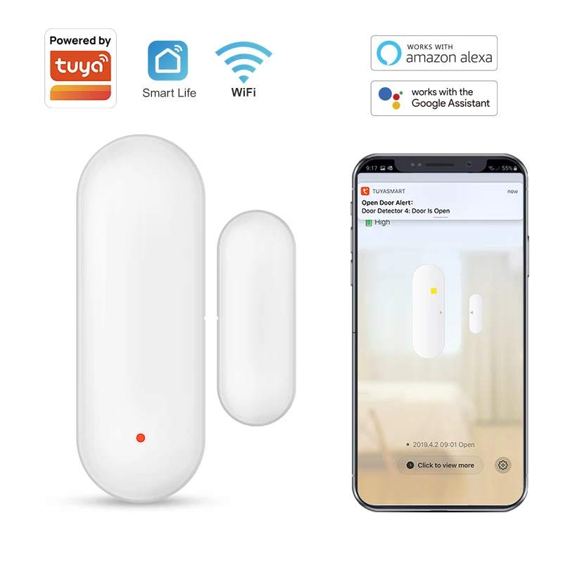 חיישן דלת/חלון חכם Tuya WiFi – גלאי פתיחה וסגירה