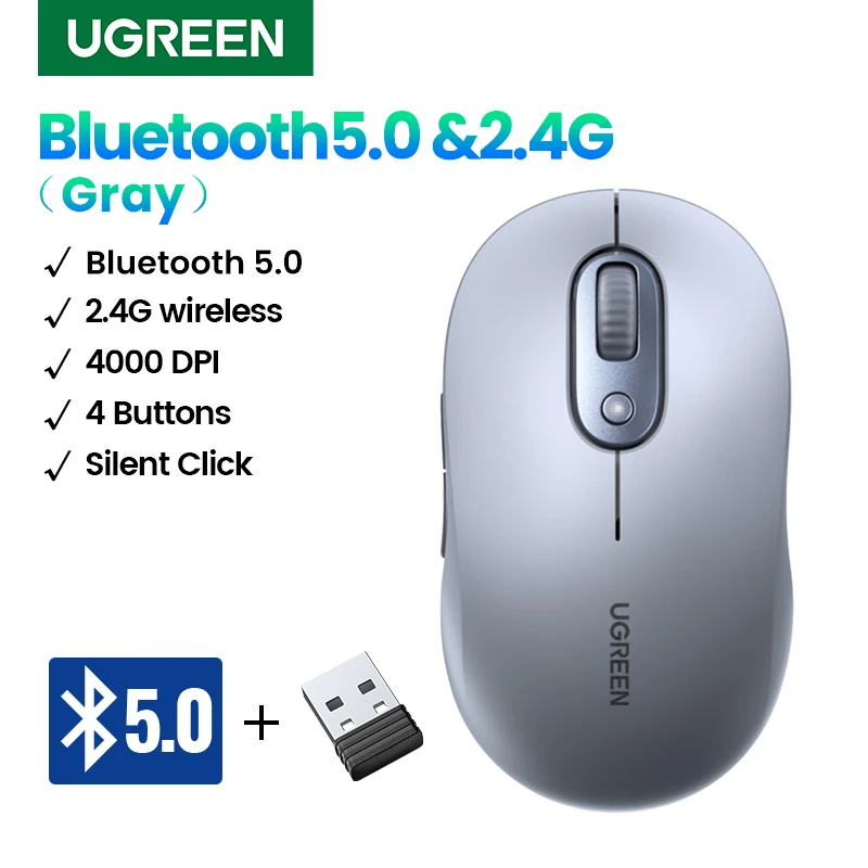 עכבר גיימינג אלחוטי UGREEN ארגונומי ושקט