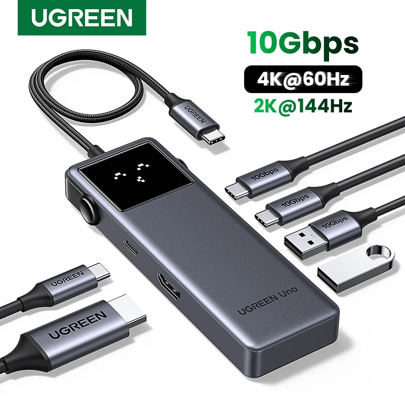 UGREEN רכזת USB-C 6-in-1 עם PD 100W ו-4K
