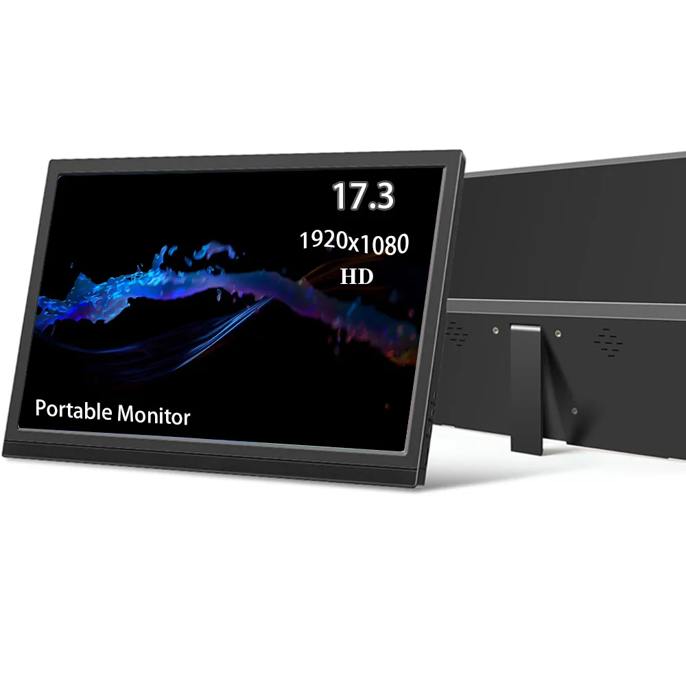 מסך נייד 17.3 אינץ' Full HD עם חיבורי HDMI ו-USB