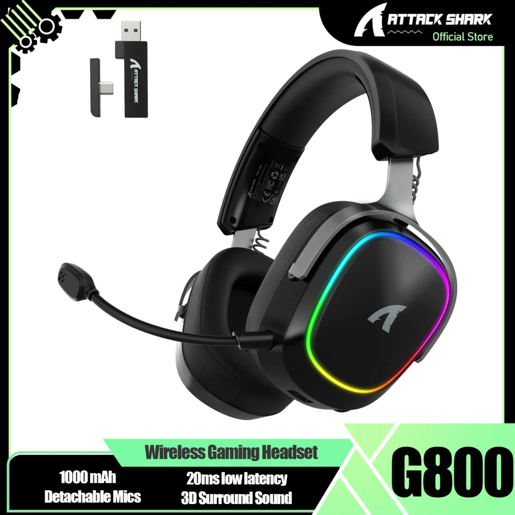 ATTACK SHARK G800 אוזניות גיימינג אלחוטיות