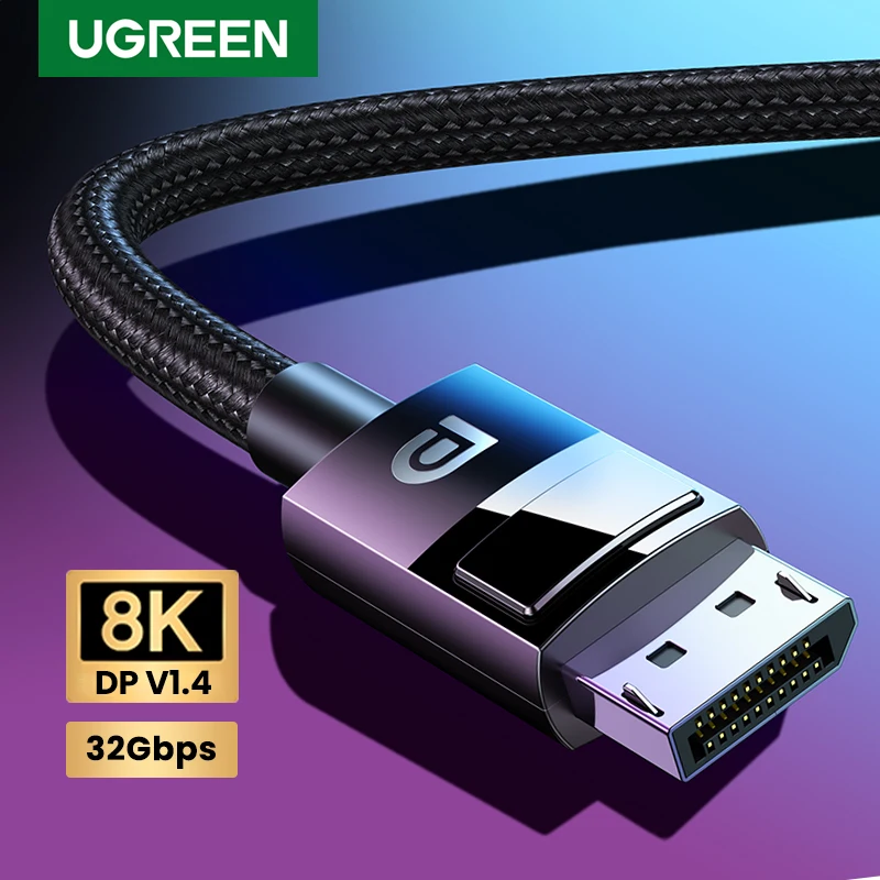 UGREEN כבל DisplayPort 8K לחיבור גיימינג ומסכים