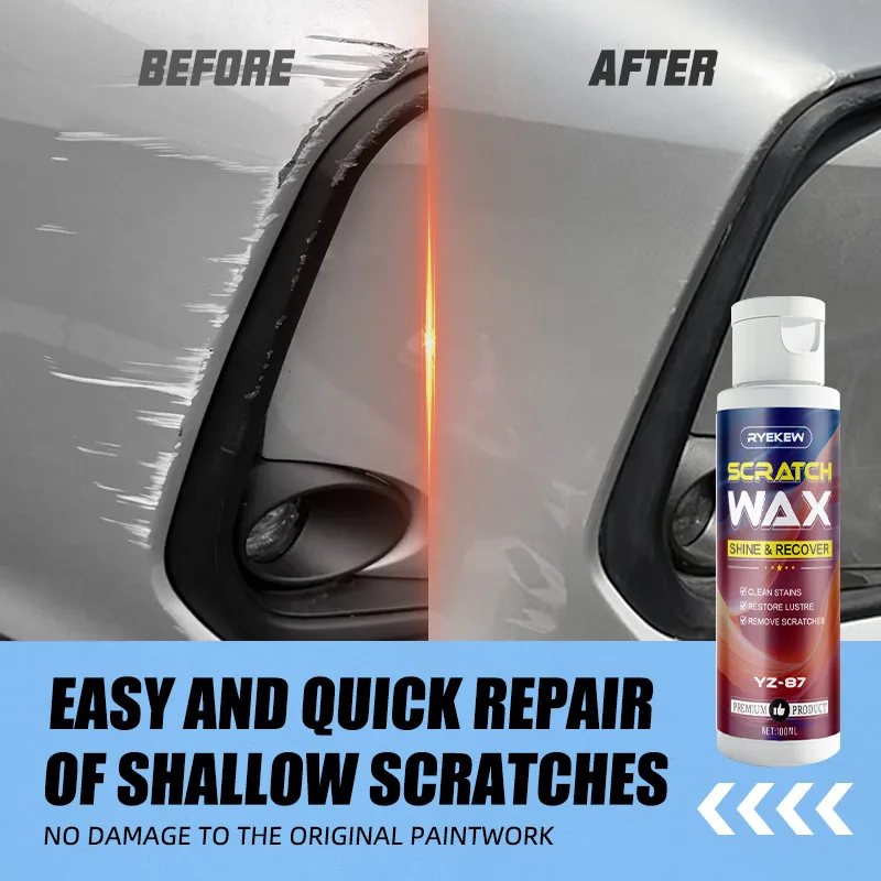 ווקס פוליש להסרת שריטות לרכב לציפוי שקוף, לצבע הרכב, לברק גבוה