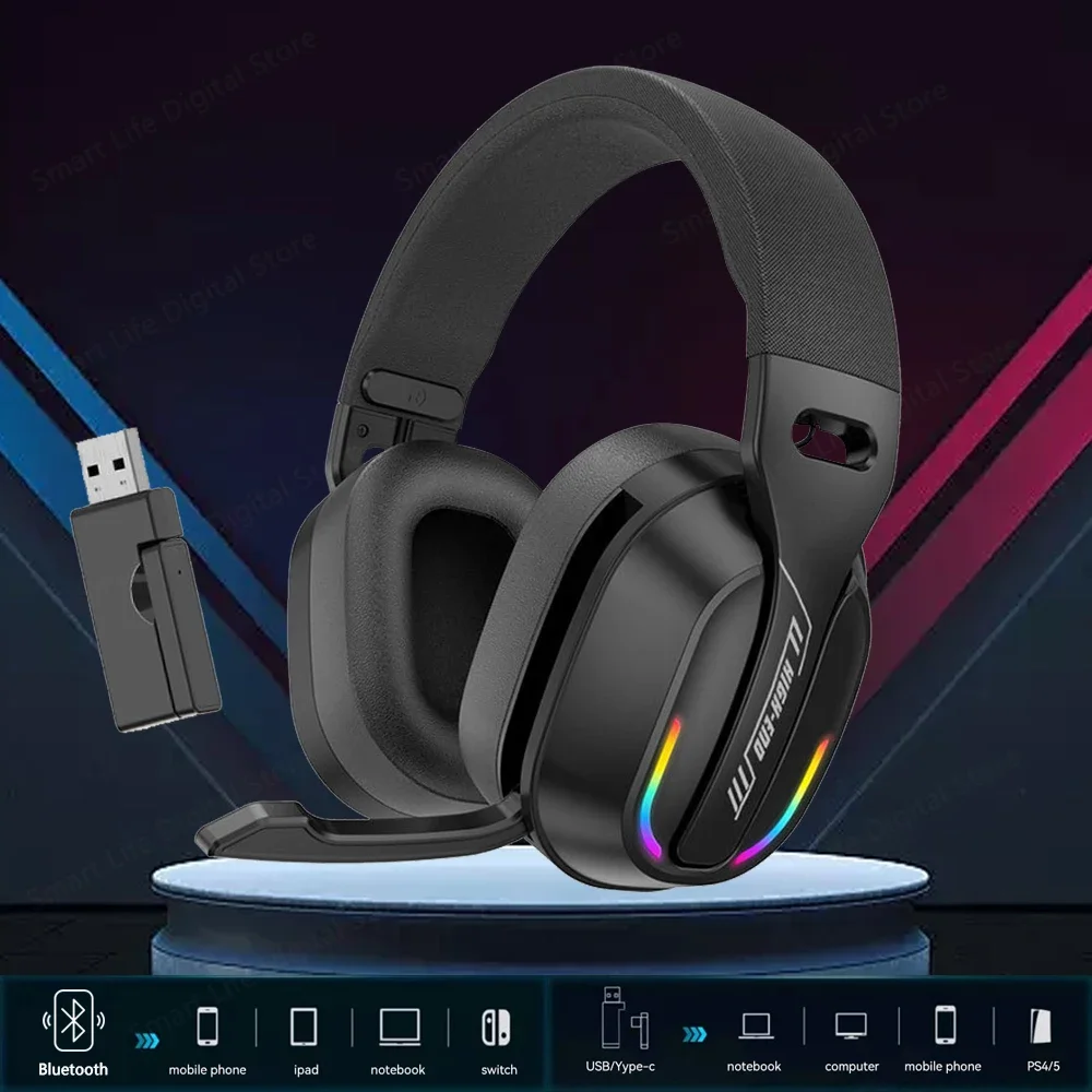 אוזניות גיימינג אלחוטיות Wireless Bluetooth 5.4