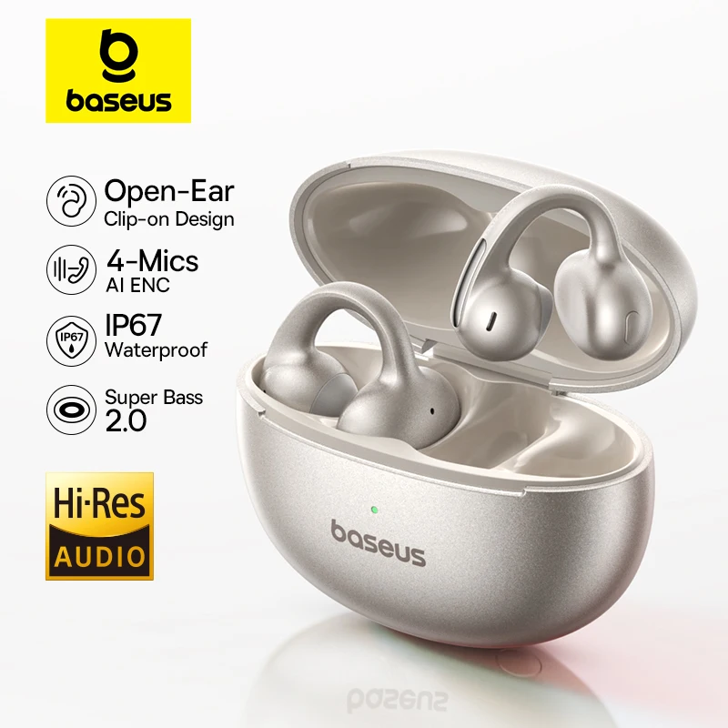 Baseus אוזניות Open-Ear אלחוטיות Bluetooth 6.0