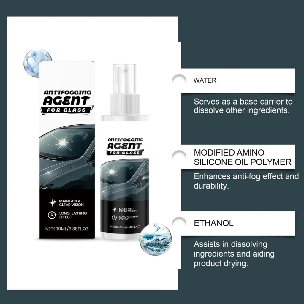 מנקה זכוכית נגד אדים – 100ml