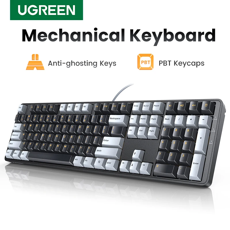UGREEN מקלדת מכנית 108 מקשים עם מפתחות PBT