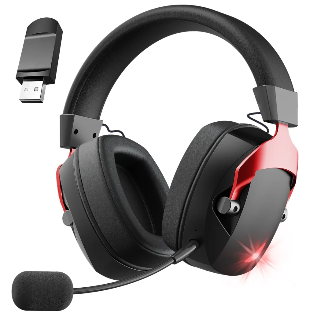 אוזני גיימינג אלחוטיות עם מיקרופון מובלט (Bluetooth, 2.4G)