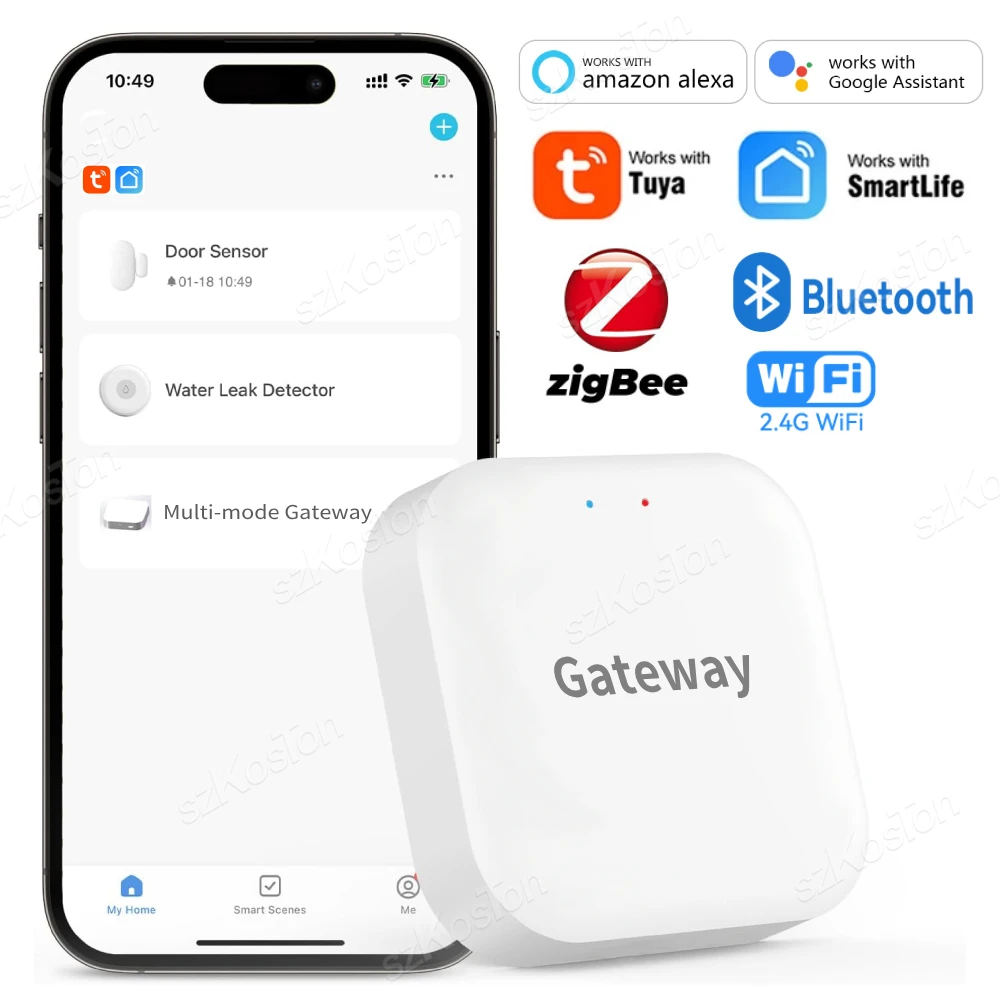 גייטוויי מרכז בקרה לבית חכם Tuya – ZigBee, WiFi, Bluetooth Mesh
