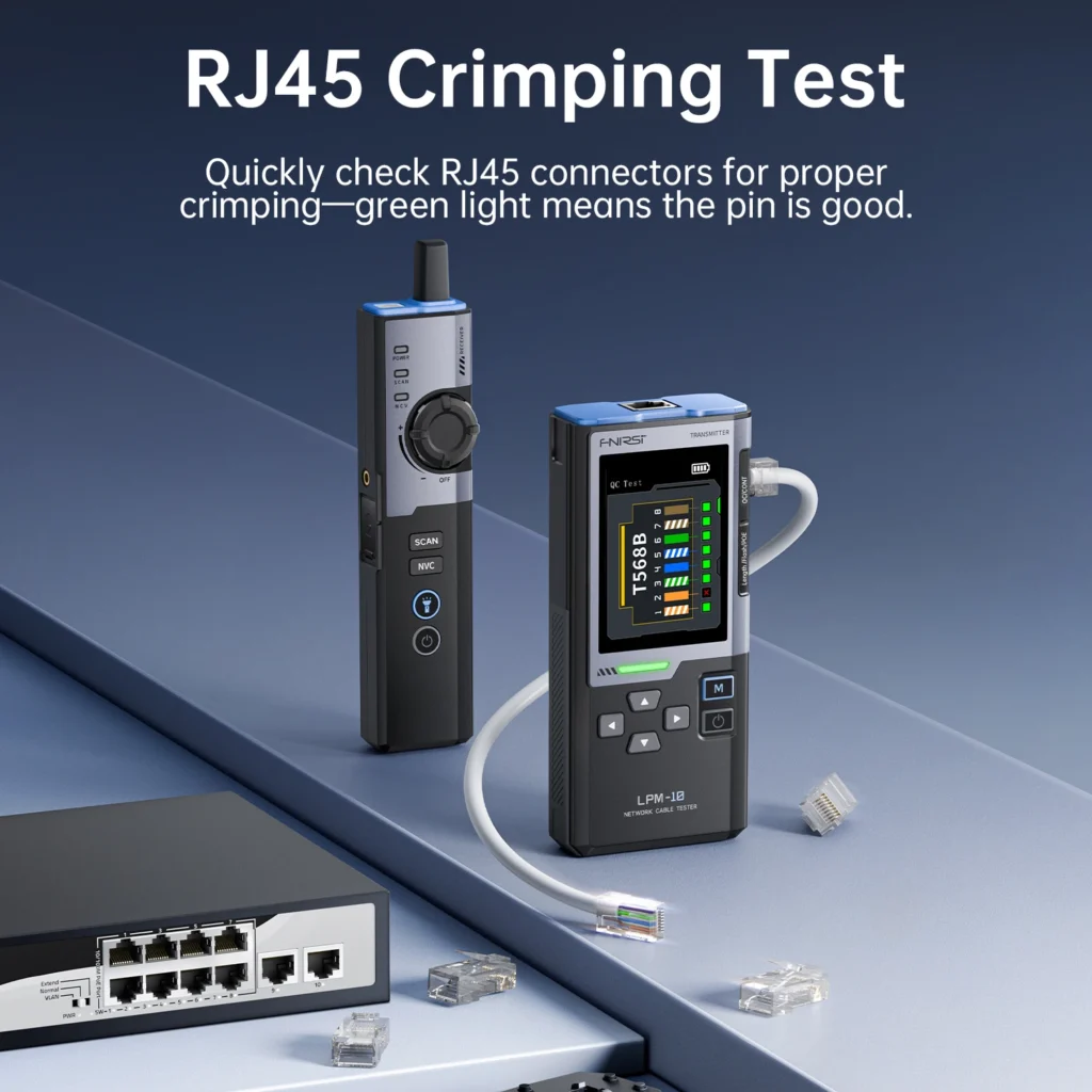 FNIRSI LPM-10A מאתר כבלים מקצועי | בודק RJ45 ו-RJ11