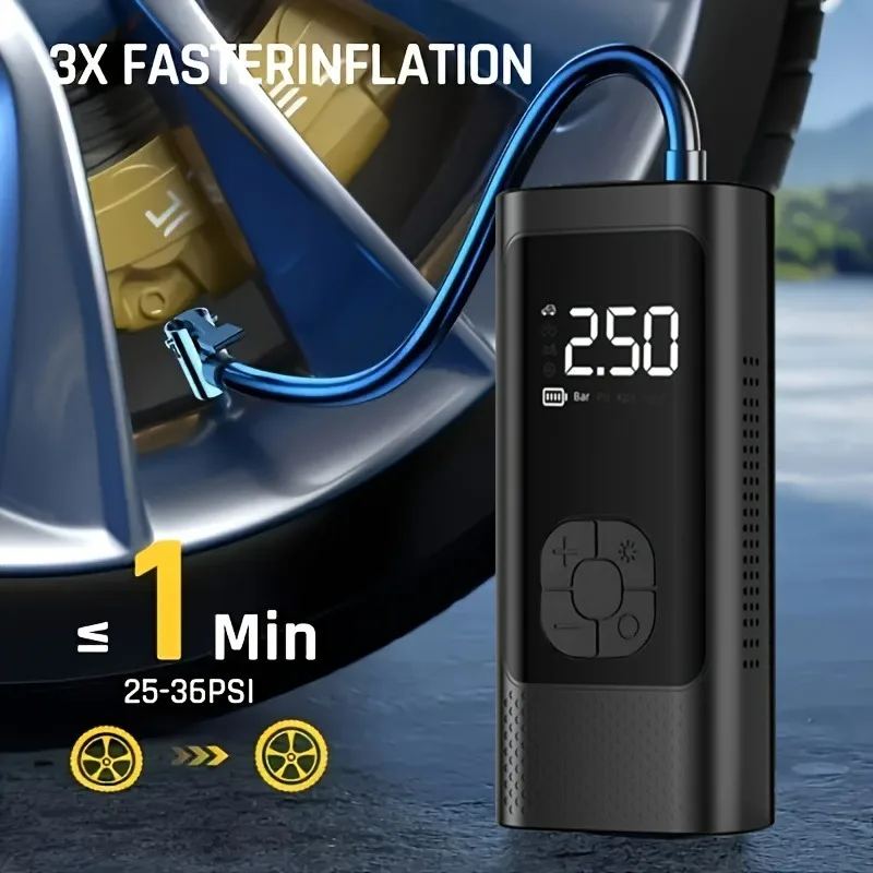 קומפרסור נייד לניפוח צמיגים נטען, נייד, חשמלי