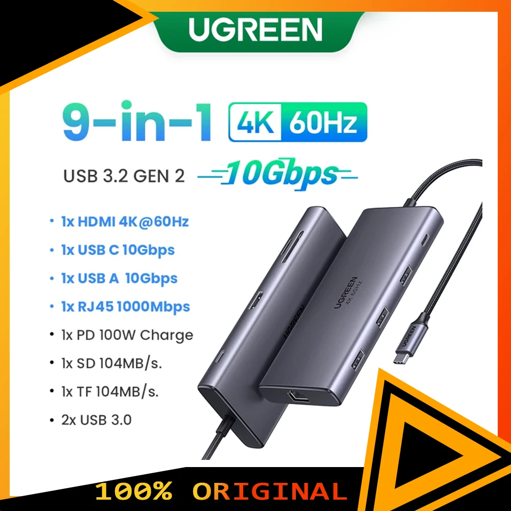 UGREEN רכזת USB-C מרובת יציאות HDMI 4K PD