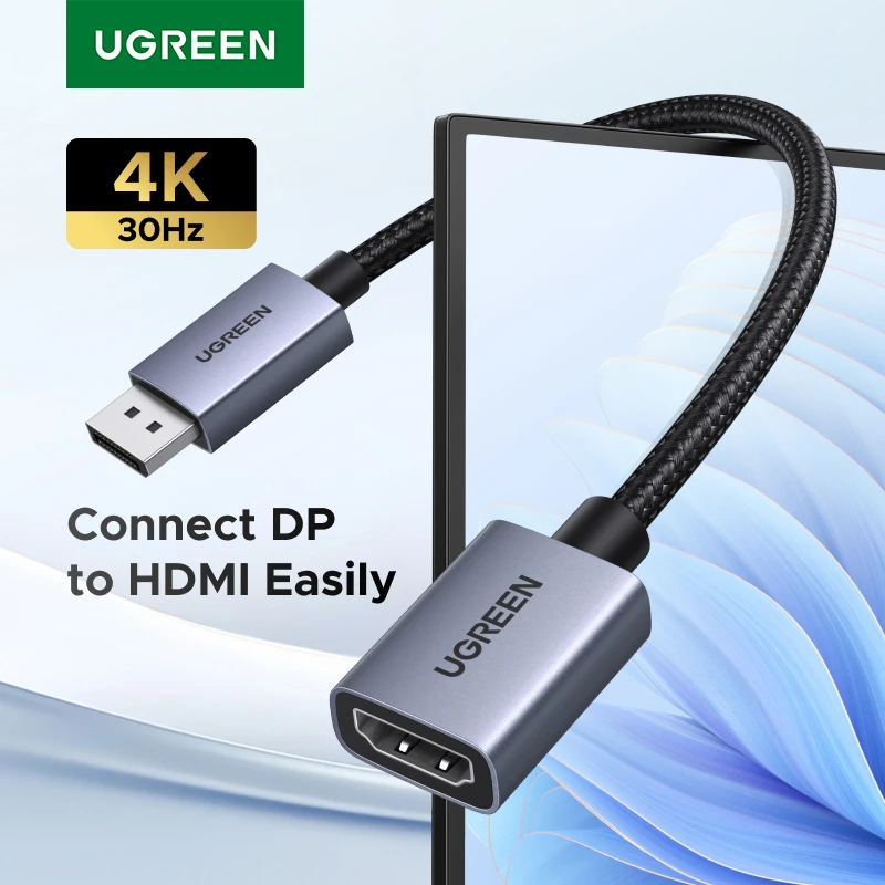 מתאם UGREEN DisplayPort ל-HDMI 4K (DP ל-HDMI)