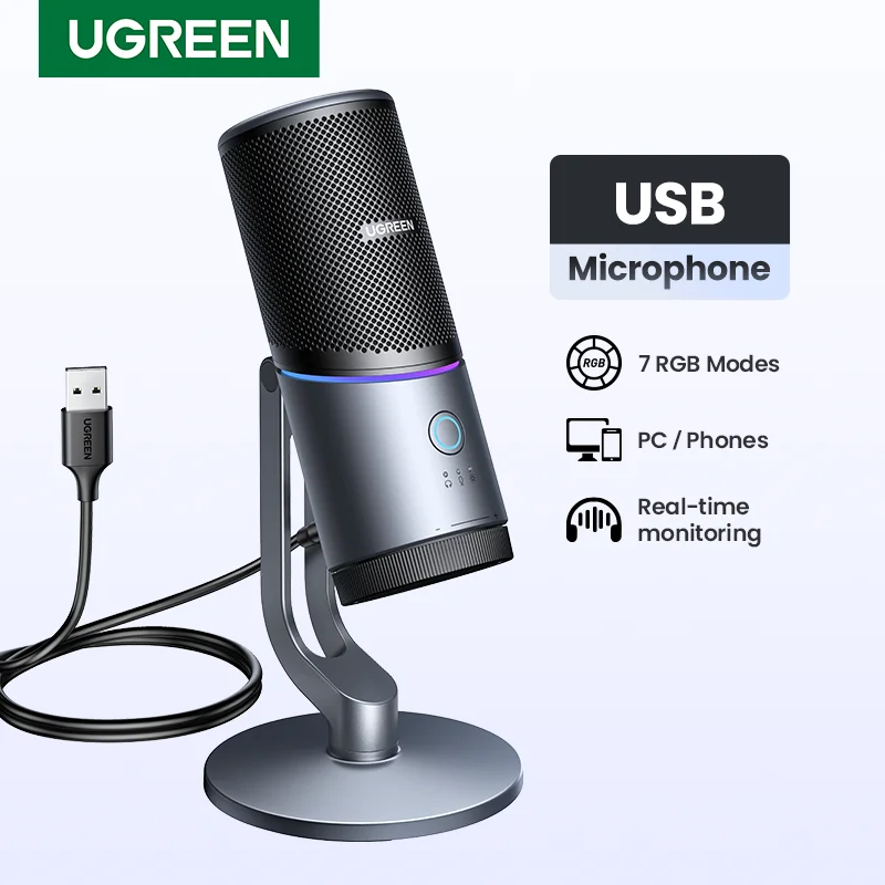 מיקרופון USB RGB לשידורים וגיימינג של Mic