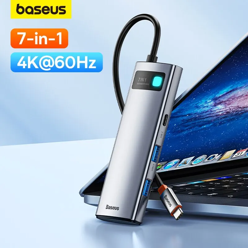 Baseus רכזת USB-C מקיפה 7-ב-1 לחיבורי מולטימדיה