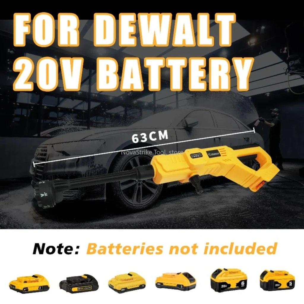 מכונת שטיפה בלחץ ניידת נטענת, בלחץ גבוה, עם מקציף, תואם Milwaukee – Milwaukee