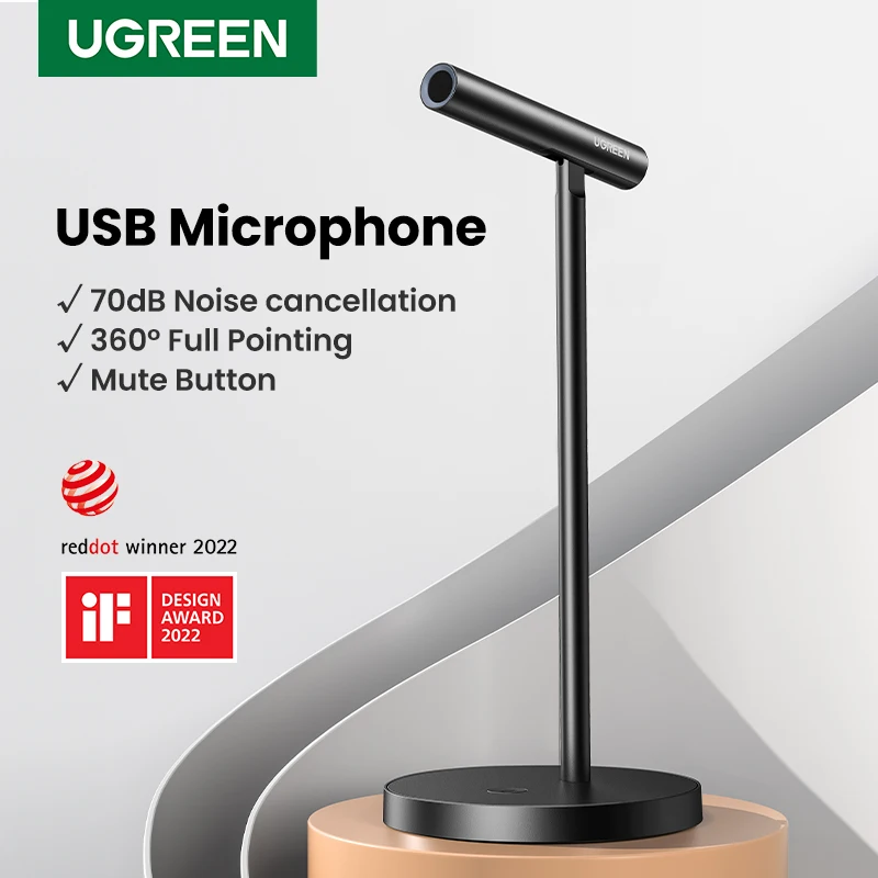 מיקרופון USB למחשב UGREEN לסטרימינג, גיימינג ופודקאסטים