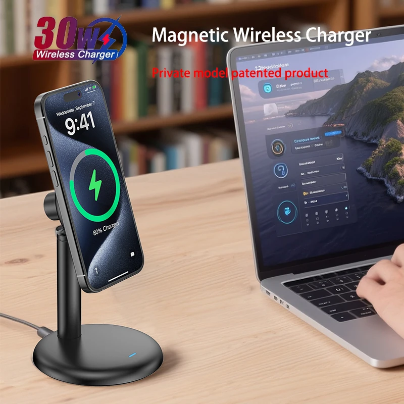 מטען אלחוטי מגנטי MagSafe 30W