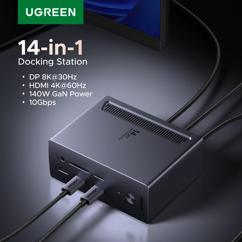 UGREEN רכזת דוקינג USB HDMI PD למחשב נייד