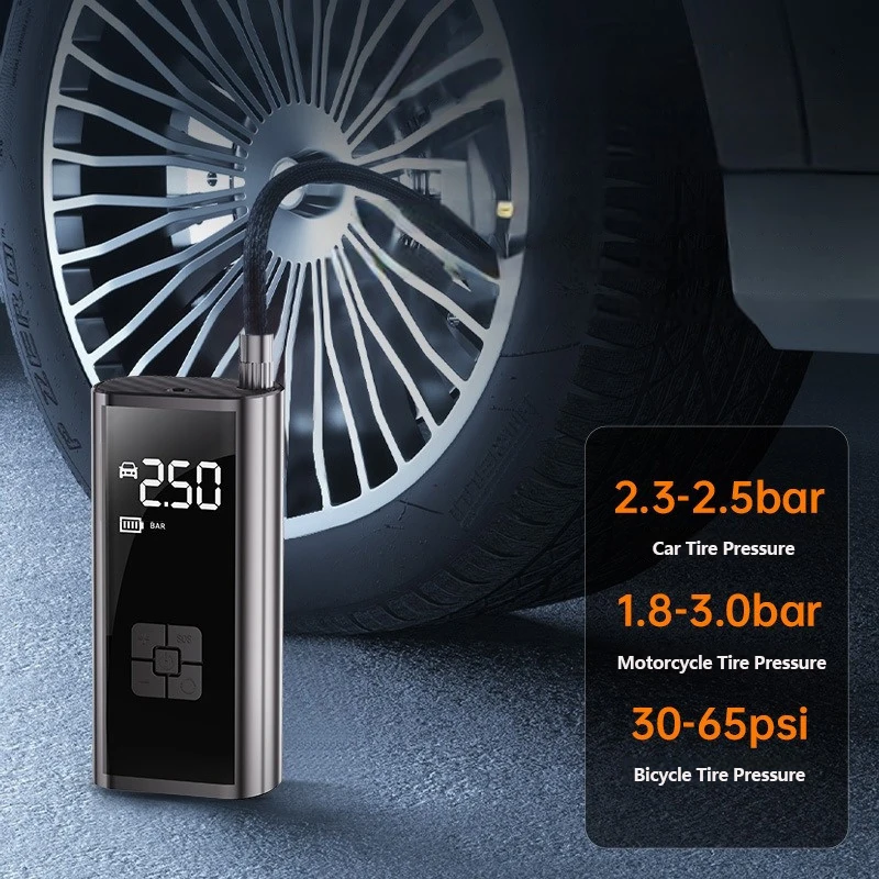 קומפרסור נייד לניפוח צמיגים נטען, נייד