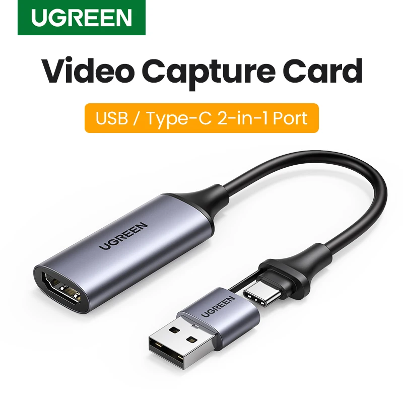 UGREEN כרטיס לכידת וידאו 4K HDMI ל-USB/Type-C