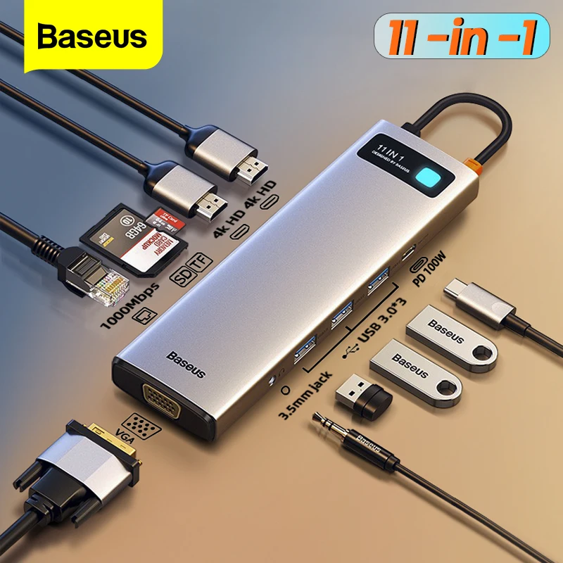 Baseus רכזת USB-C HDMI PD 100W רב תכליתית