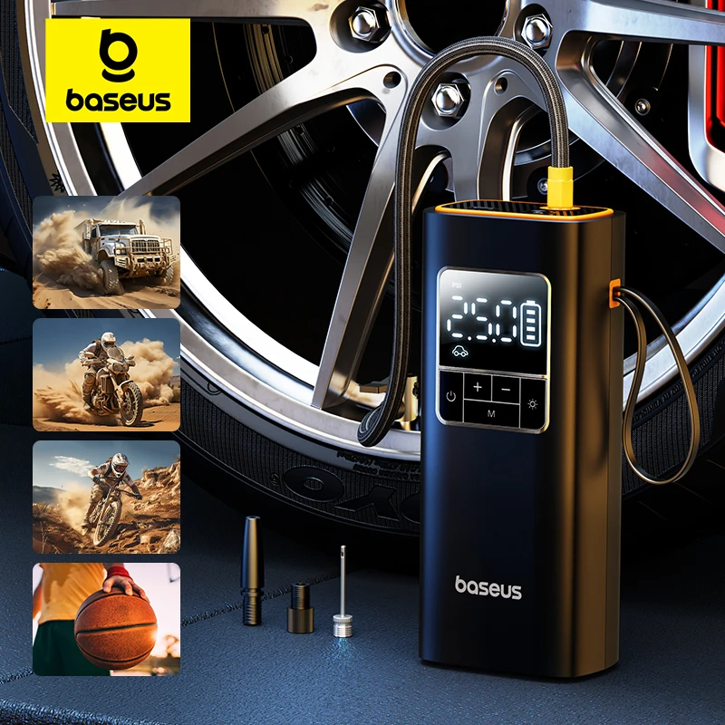 קומפרסור נייד לניפוח צמיגים נייד, דיגיטלי, אלחוטי, חשמלי