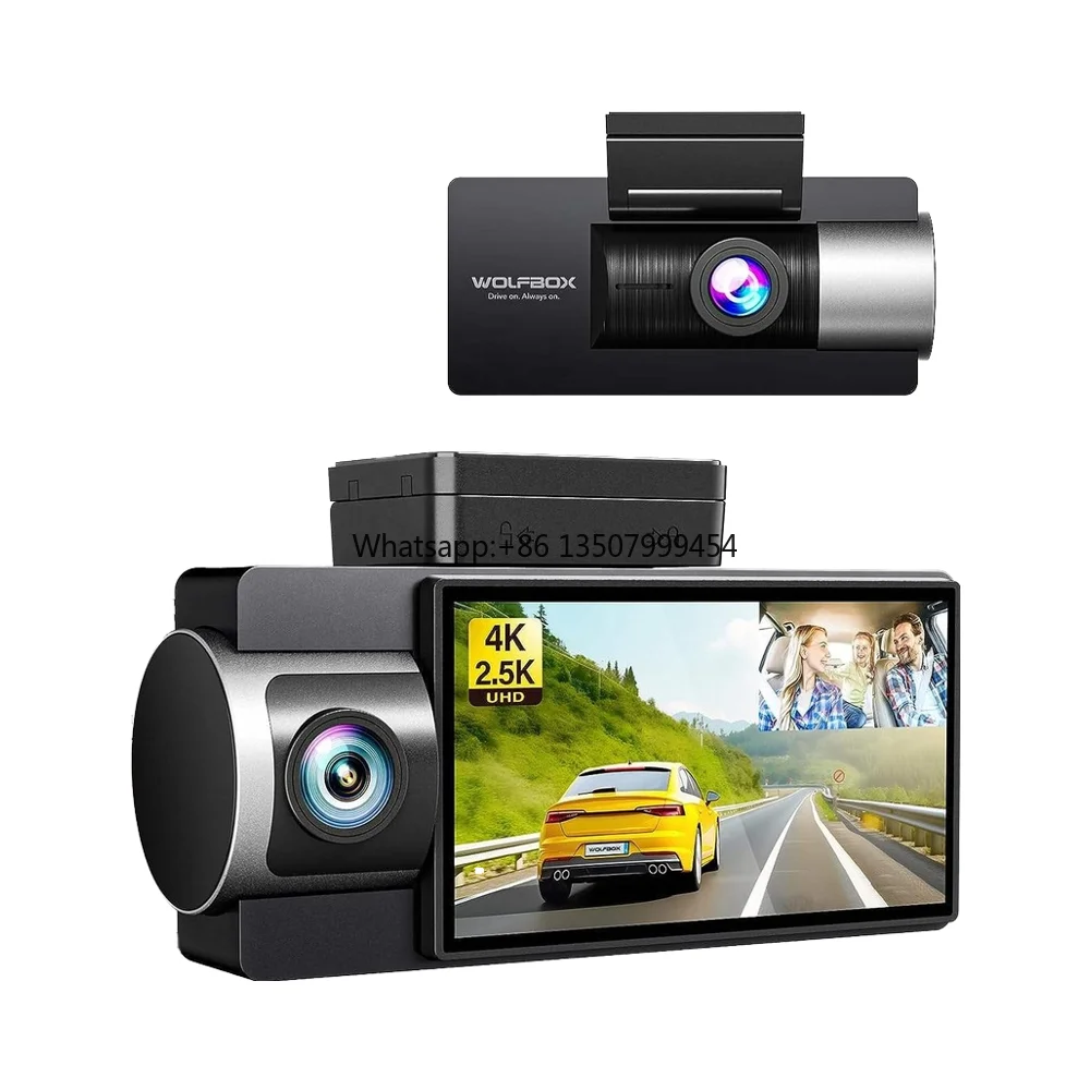 Wolfbox I17 מצלמת דרך 4K עם GPS וראייה לילה