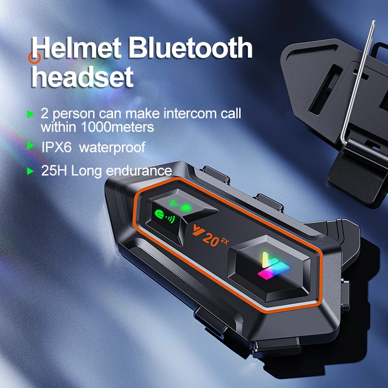 Y20 מערכת דיבורית לאופנוע עם Bluetooth 5.0