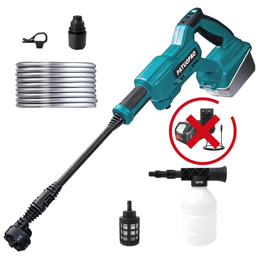 מקלחת לחץ גבוה ניידת 6 ב-1 לרכב וגינון (Makita 18V)