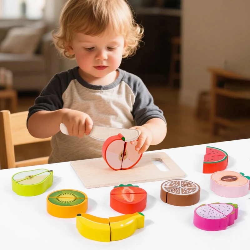 צעצוע מטבח עץ לסימולציה – משחק חיתוך פירות