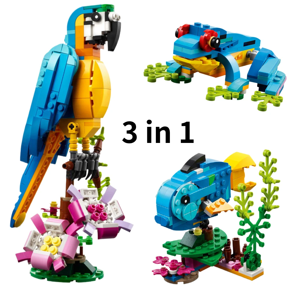 ערכת צעצוע בנייה 3 ב-1 – חיות משנות צורה
