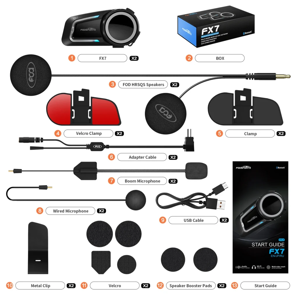 מערכת דיבורית Bluetooth לאופנוע Fodsports FX7