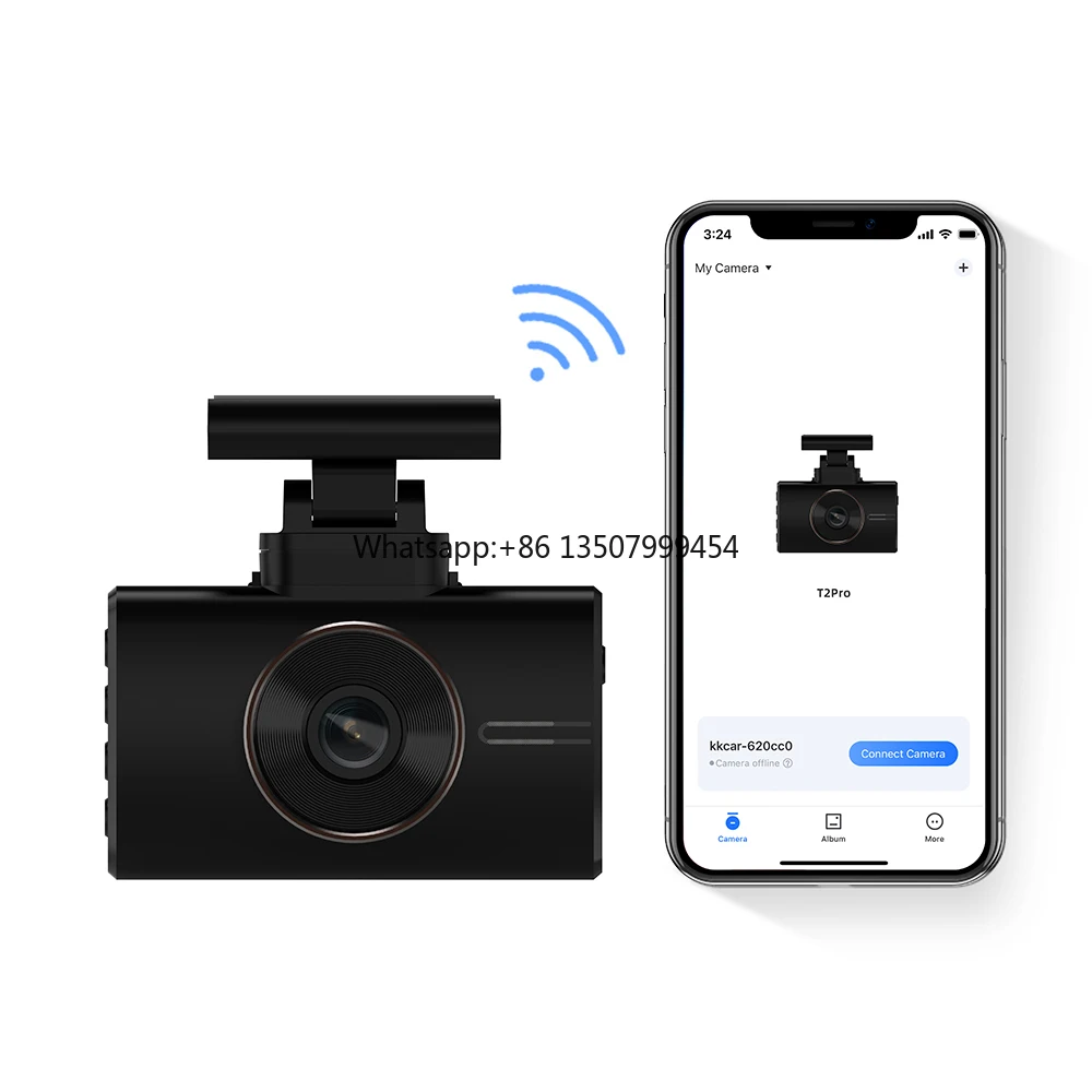 מצלמת דרך 4K עם WiFi וצילום כפול לרכב